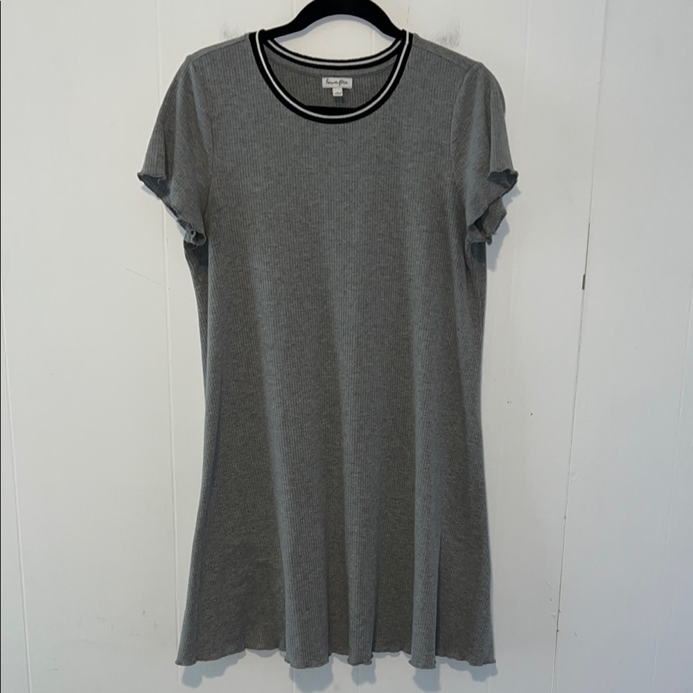 Love Fire Women’s Gray T-shirt Short Sleeve Mini Dress G15*